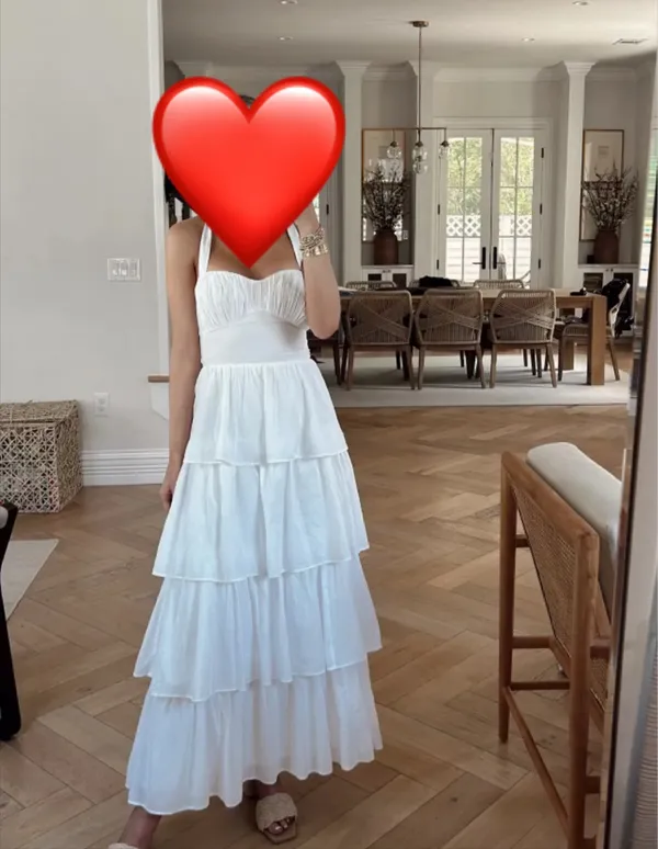 Lace-Up Back Tiered Abercrombie Maxi Dress - Image 2