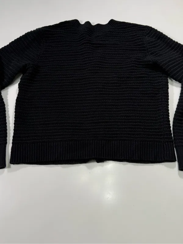 LOFT Black Button-Front Knit Cardigan Size Medium - Image 8