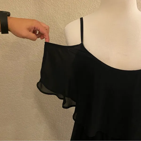 Show Me Your Mumu Caitlin Ruffle Black Maxi Dress Large - Image 4