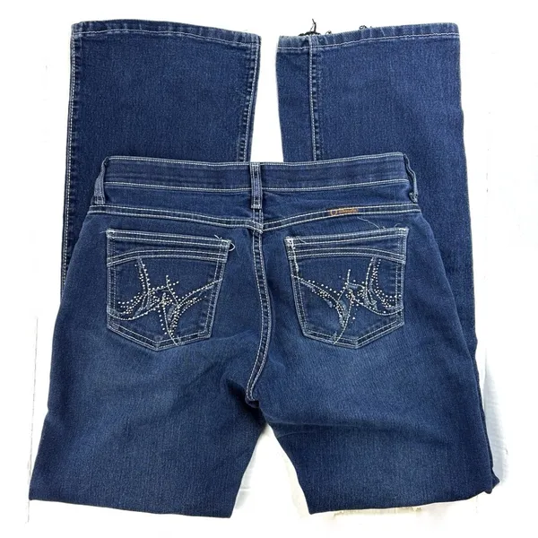 Wrangler Shiloh No Gap Waist Silver Studded Bootcut Jeans - Image 2