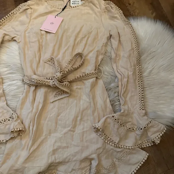 HELLO MOLLY Follow My Lead Dress Beige - Image 4