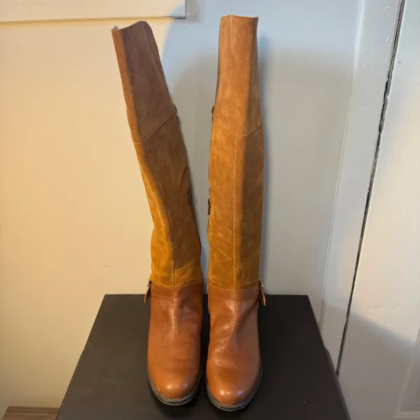 Naturalizer January Wide Calf Brown Leather Suede Over‎ Knee Riding Boots 5.5 M - Image 3