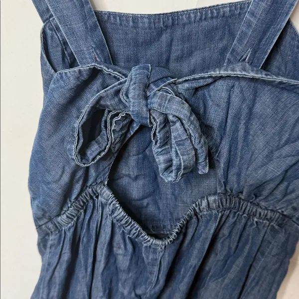 New York & Company maxi dress Jean ties in back half way down Medium - Image 6