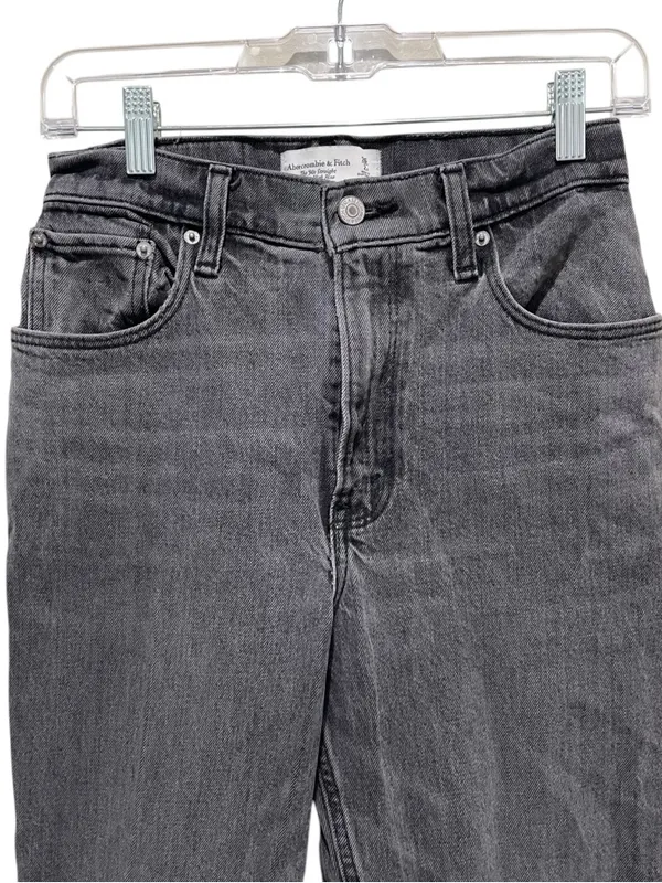 Abercrombie And Fitch 90s Straight Ultra High Rise Gray Jeans Women Size 25S - Image 3