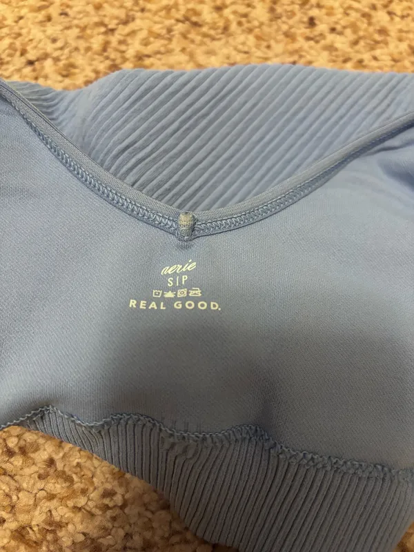Aerie Sports Bra Ribbed Blue - Image 3