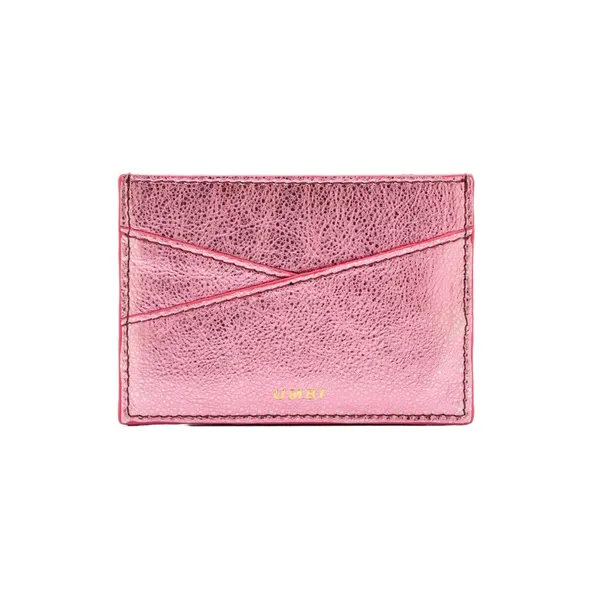 UMBI Leather Cardholder Metallic ROSE Pink - Image 2