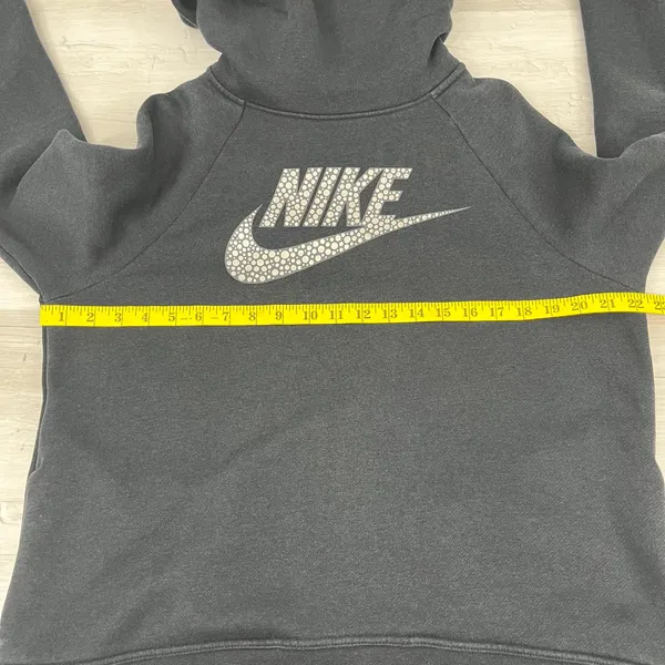 Nike Black Rally Funnel Neck Metallic Bubble Graphic Pullover Hoodie Sweatshirt - Image 8