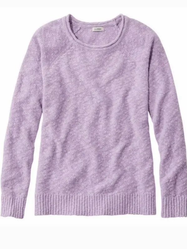 L.L. Bean Lilac Purple Cotton Sweater Size M - Image 6