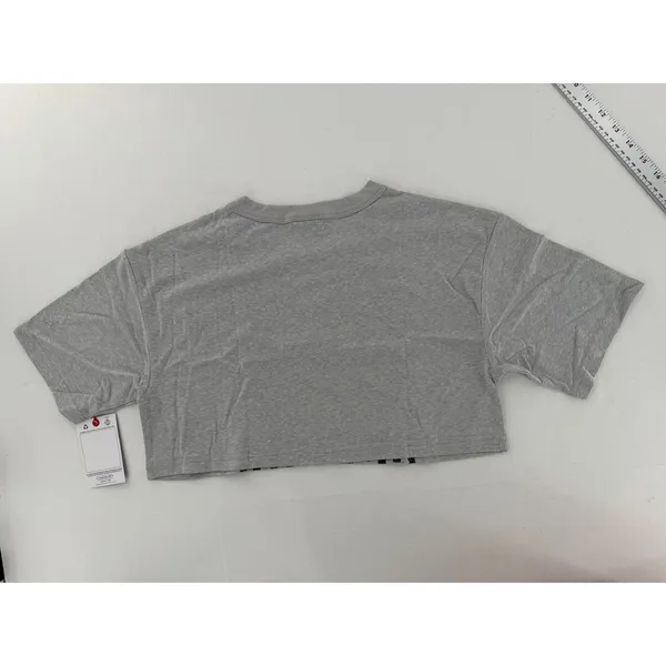 Champion Womens Crop Top Small Gray Varsity Graphic Athletic Streetwear NWT - Image 6