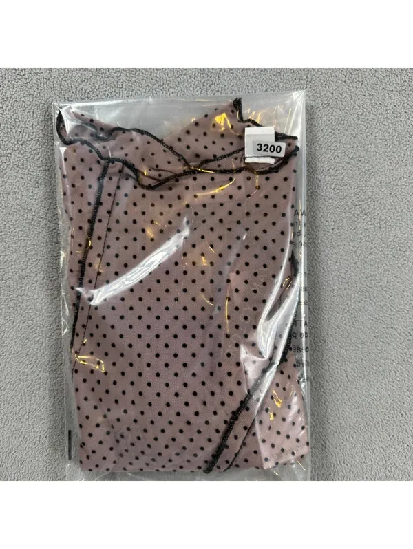 NWT Noisy May Vikki Flock Dot Mesh Long Sleeve Sheer Crop Top Purple Dove S - Image 6
