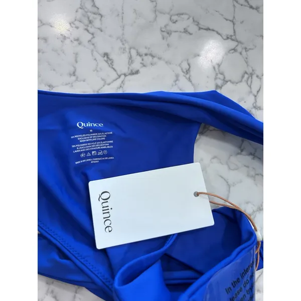 NWT Quince Electric Blue Italian High-Leg Ring Bikini Bottom Medium - Image 5
