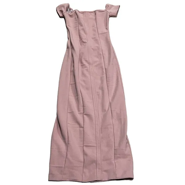 Zara Off-The-Shoulder Bodycon Midi Dress Powder Pink XS Party Cocktail Formal - Image 2