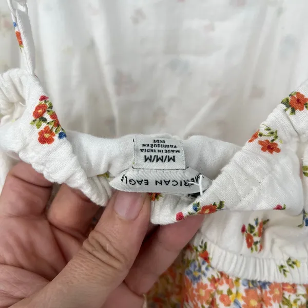 American Eagle Y2K Linen Blend Cottagecore Floral Sundress Medium Boho Coquette - Image 11