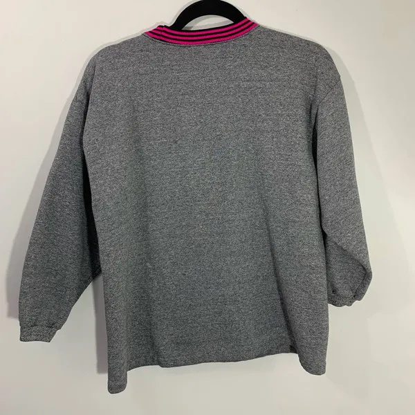 Vintage GUESS Crew Neck Sweatshirt Gray‎ Rainbow Logo 1989 - OS see measu… - Image 2