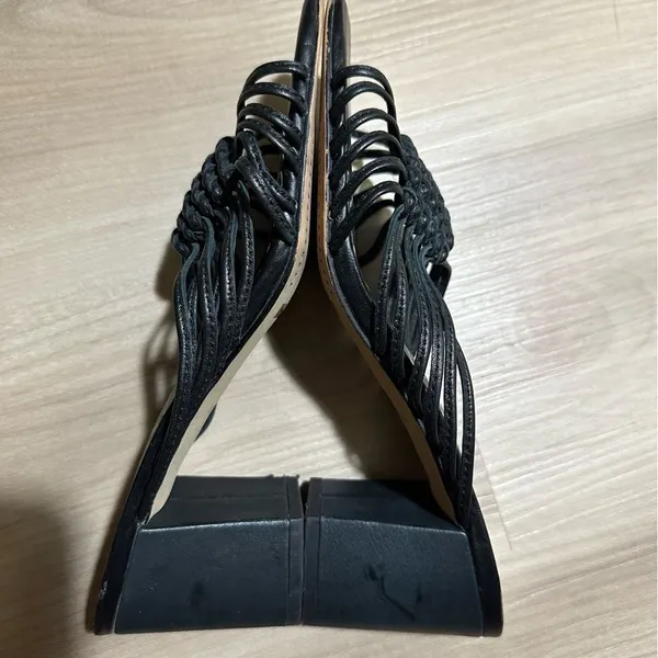 Dolce Vita Black Delana Woven‎ Leather Sandals 7.5 Block Heel - Image 4