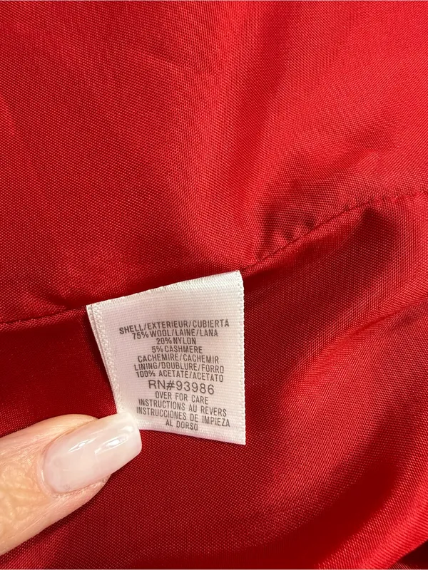Casual Corner Wool Blend Women's Vibrant Red Button Jacket Size L - Image 8