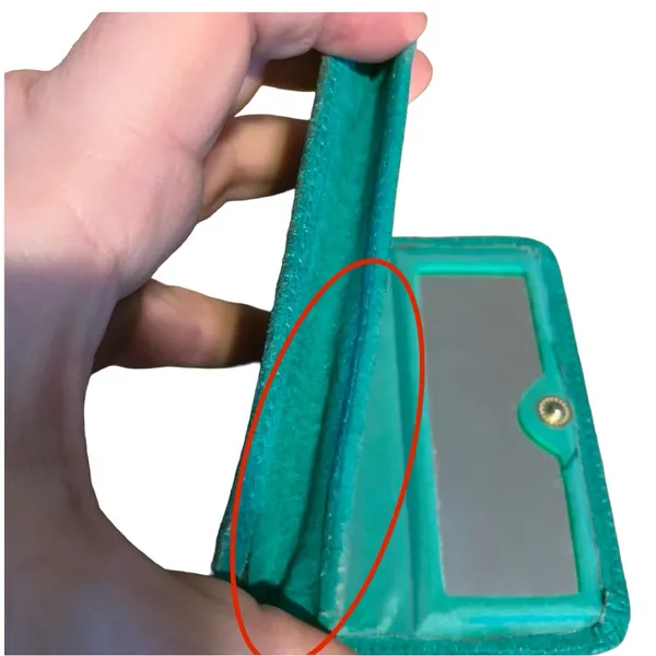 Vintage 1990'S Lillian Vernon Teal.Green Suede Change Purse Wallet - Image 11