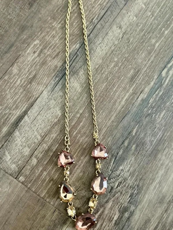 Amber Rhinestone Short Necklace for Women - Image 6