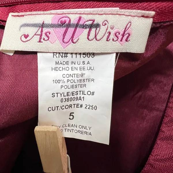 Vintage 90s As U Wish Party‎ Dress Fit Flare Sleeveless Tulle Overlay Red Size 5 - Image 8