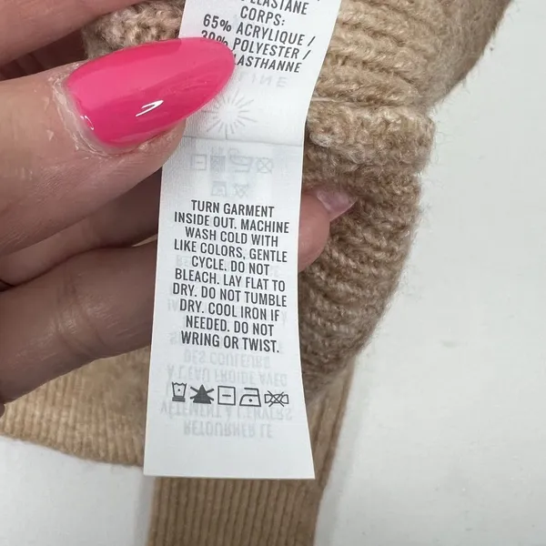 Offline By Aerie Size XS Ribbed Cropped Sweater Hoodie Brown Ombré Long Sleeve - Image 11