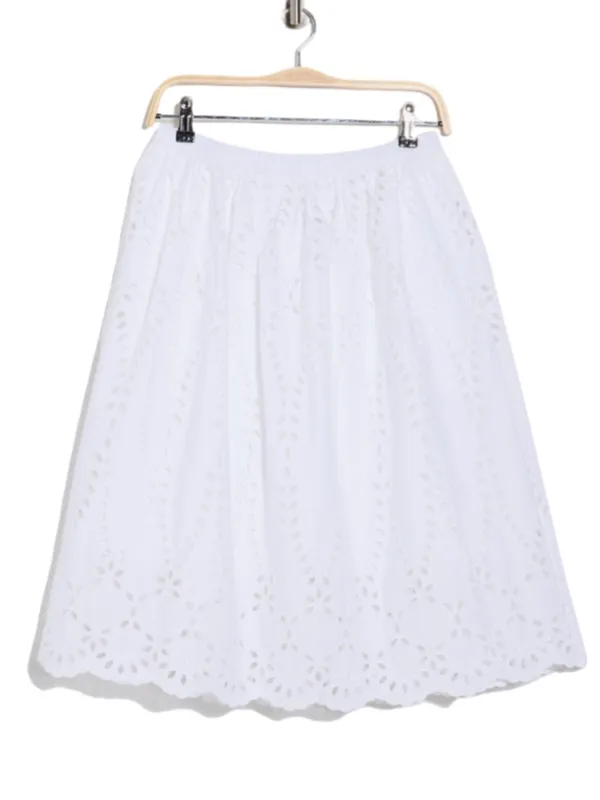 Frank & Eileen Gracie White Eyelet Midi Skirt NWT XL - Image 3