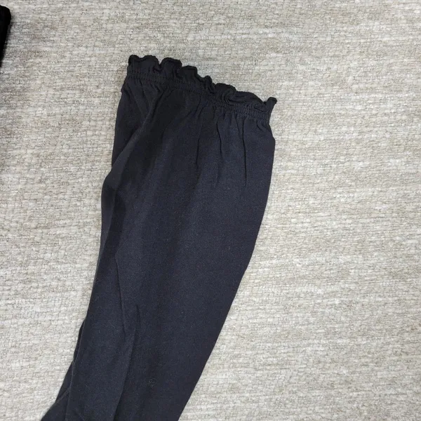 Polo Jeans Co Long Sleeve V Neck Tie Side Top Womens Medium Black Cotton Modal - Image 3