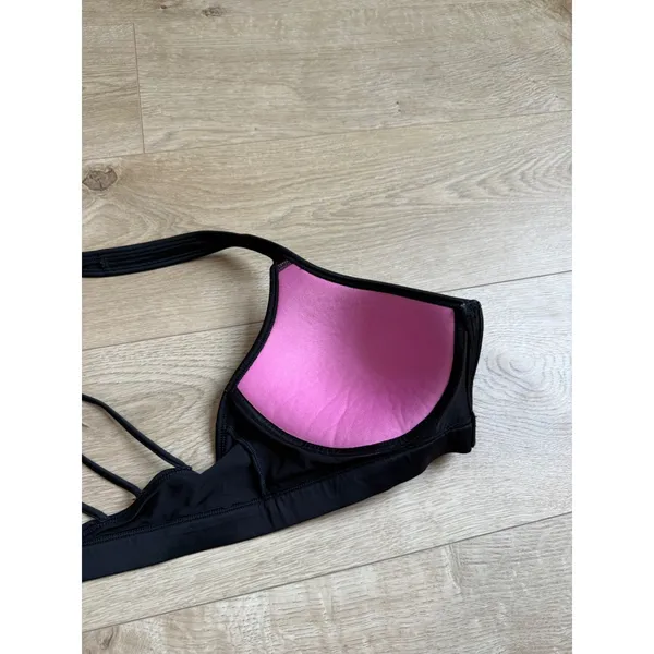 EUC Victoria Secret Pink ULTIMATE push cup zip front black sports strapy size M - Image 11