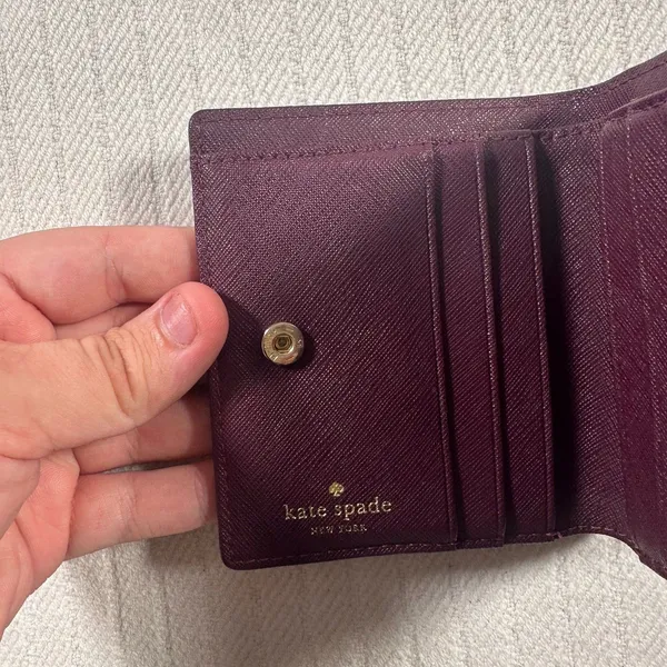 Kate Spade New York Purple Zip Around Wallet Small Card Holder - Image 12