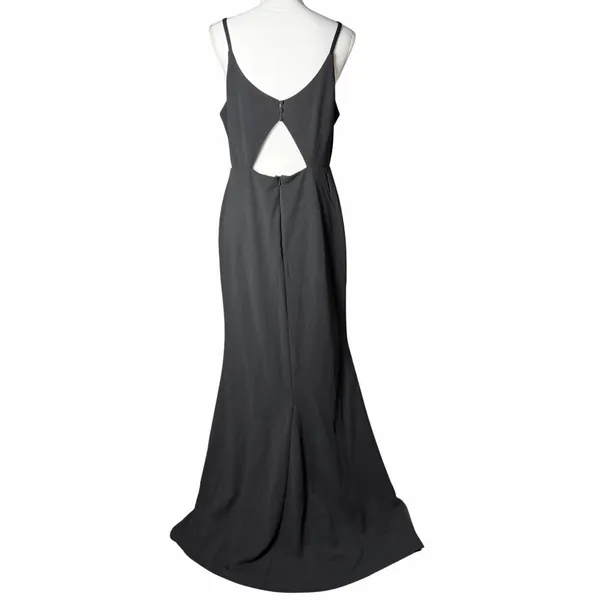 Lulus Black Mermaid Spaghetti Strap Peek-A-Boo Back Detail Full Gown Black XL - Image 2