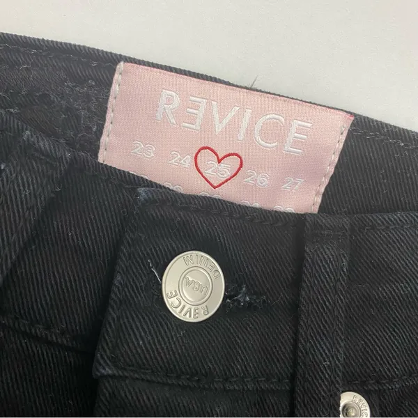 Revice Denim Avalon Flare High Rise Cut Out Jeans: Black - Image 12