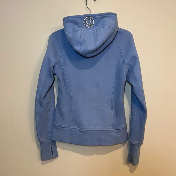 2000s Lululemon Sweatshirt Scuba Hoodie Full Zip Periwinkle Blue Women Size 6 - Image 2