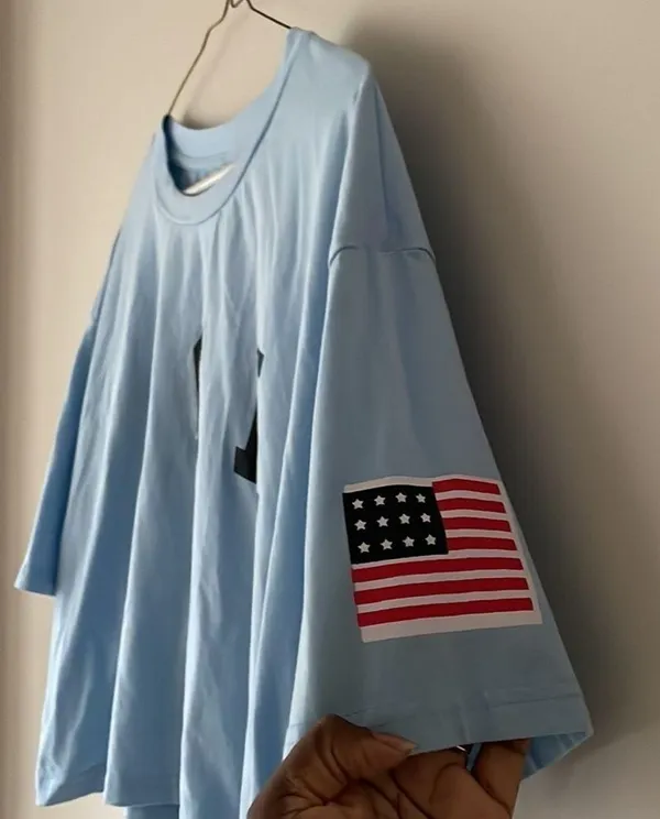 Cropped boxy tee shirt size L Blue Size L - Image 2
