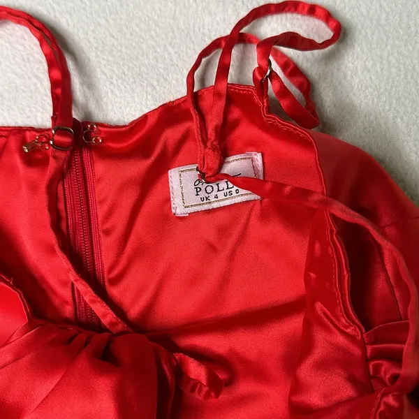 Oh Polly Red Satin Bodycon Mini Dress - Image 6