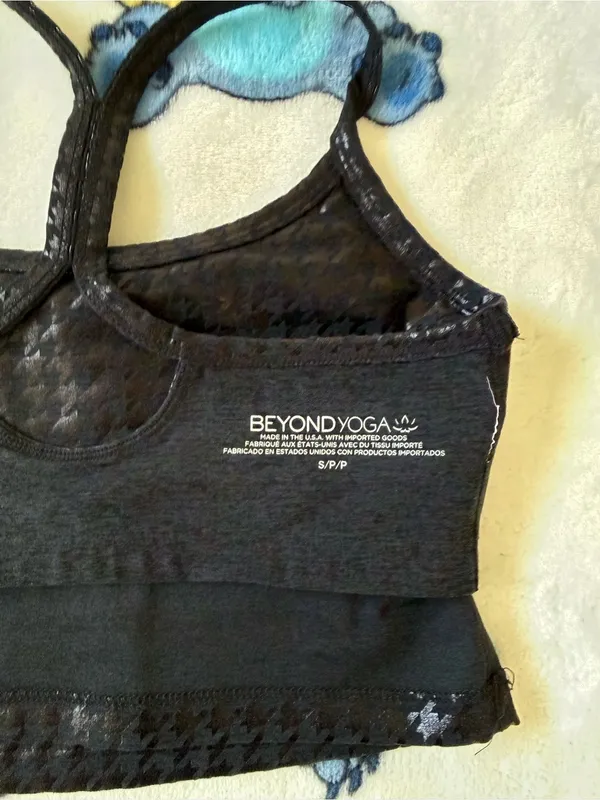 Beyond Yoga Houndstooth Matching Set 2PC Leggings Crop Tank Small Athleisure Y2K - Image 8