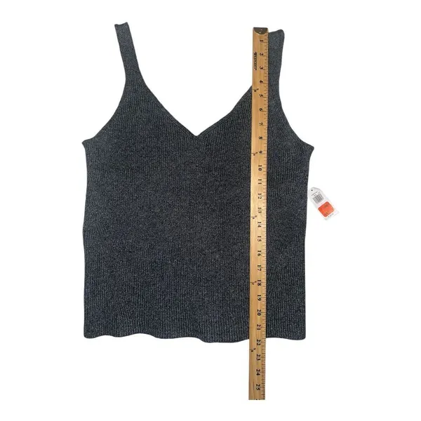 Old Navy Womens Gray Ribbed V-Neck Sweater Tank,‎ Large - Image 6
