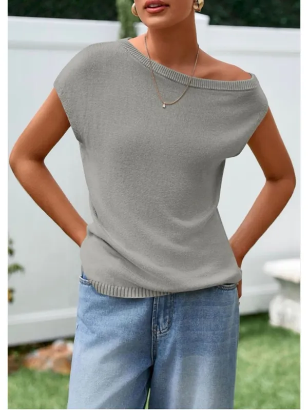 PRETTYGARDEN NEW Off The Shoulder Top Casual Short Sleeve Sweater XL - Image 3