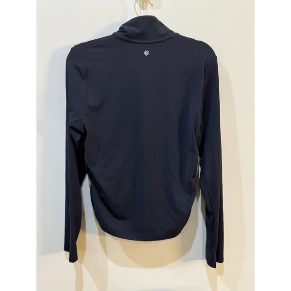 Athleta‎ Transcend Half Zip Black Size XL Ruched Sides Athlesiure Performance - Image 4