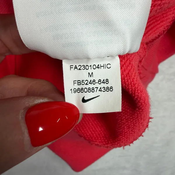 Nike Medium Sweatshirt Dri-FIT Cropped Mesh Panel FB5246-648 Pink Red Activewear - Image 7