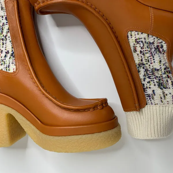Chloé Jamie Sock Platform Chelsea Almond Boot Luminous Ochre New Size 41 - Image 6