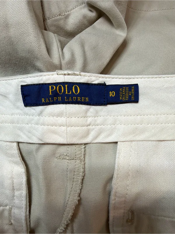 POLO Ralph Lauren Women’s 100% Cotton Chino Khaki Shorts 4” Inseam Size 12 - Image 4