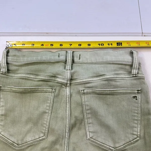 Madewell‎ 9" High Rise Skinny Crop Button Fly Jeans Womens Size 26 Green Denim - Image 6