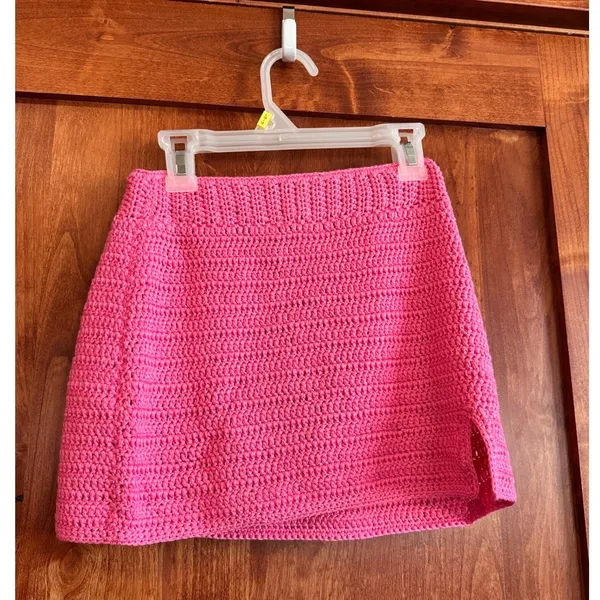 Peppermayo Island Sun Crochet Pink Mini Skirt XS/S Boho Beach Summer - Image 3