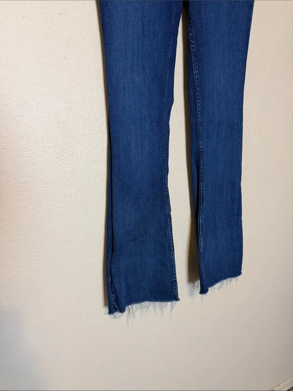 Free People We The Free Level Up‎ High Rise Slit Slim Flare Jeans Size 30 - Image 6