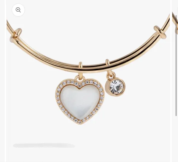 Mother of Pearl Heart Anniversary Bangle - Image 2