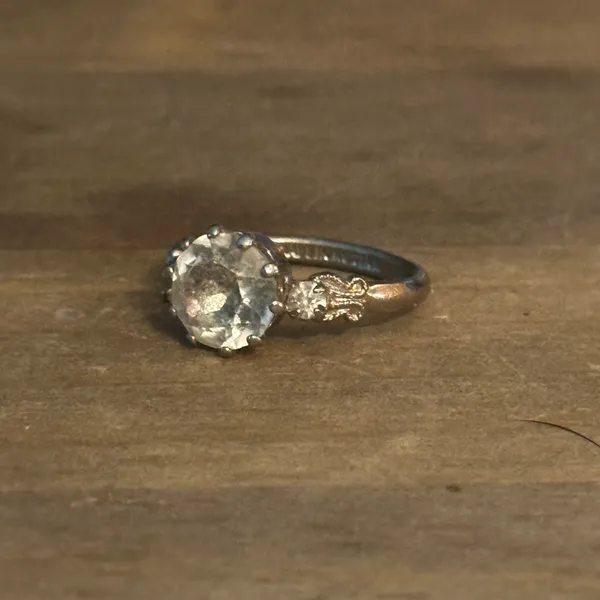 Vintage Austrian Crystal Ring Silver - Image 7