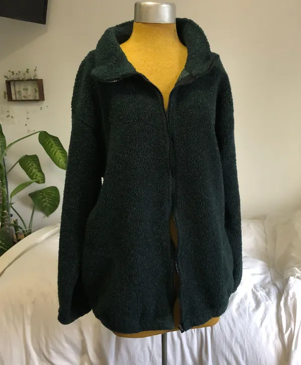 World Famous Sherpa green teddy zip up jacket - Image 3