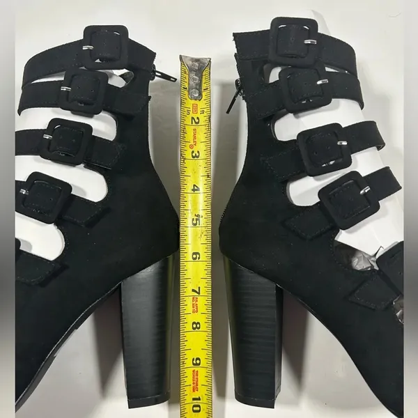 NIB!Olivia Jorgensen "Murray" 7 Buckles - Back Zipper - Pee a Boo Toe - Size 9 - Image 12