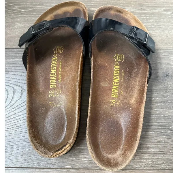 Birkenstock Madrid Black Patent Womens Sandals‎ Size 7.5 - Image 2