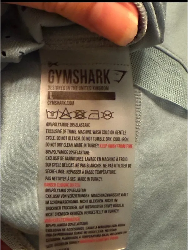 Gymshark Cropped Long Sleeve Top Blue - Image 6