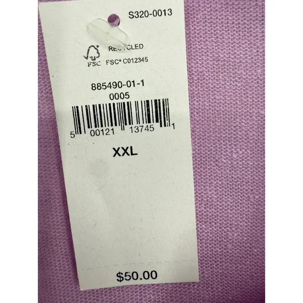 NWT Banana Republic Women's Linen Blend V-Neck Polo Top Lavender Pink Size XXL - Image 3